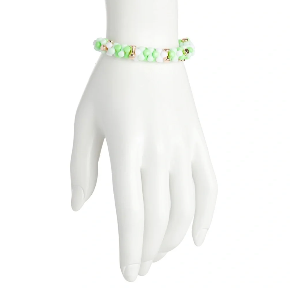 DANNIJO Angle Green Adjustable Beaded Bracelet NWT - Picture 2 of 16